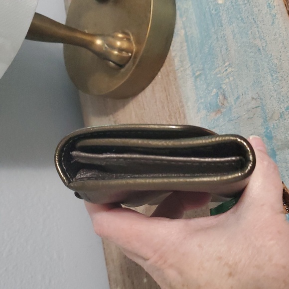 Brighton Silver Wallet with Grey Metallic Finish tri-fold, full size - Picture 3 of 8